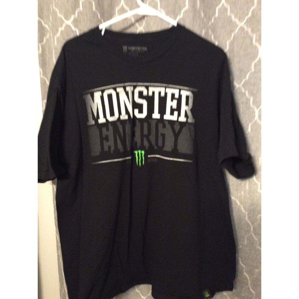 Monster Energy Black XXL Cotton T Shirt Mens